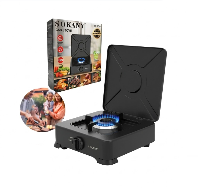 Estufa De Gas Sokany De 1 Puesto SK-07005 + Obsequio Dispensador De Aceite