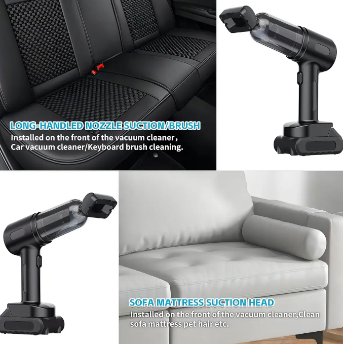 Aspiradora Para Auto 3 En 1 Seisa Sq-xc58 Color Negro