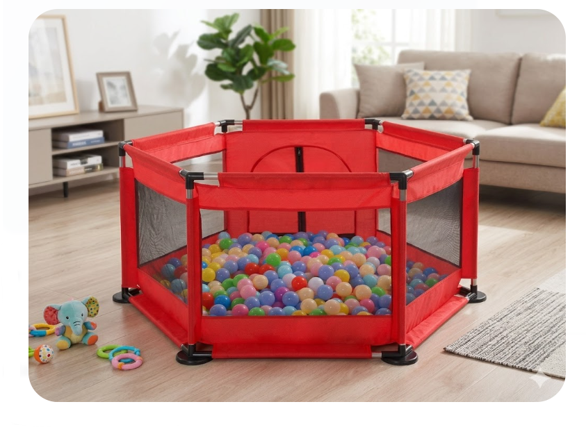 Piscina De Pelotas Para Niños Armable 1.2m X 60 Cm + 30 Pelotas