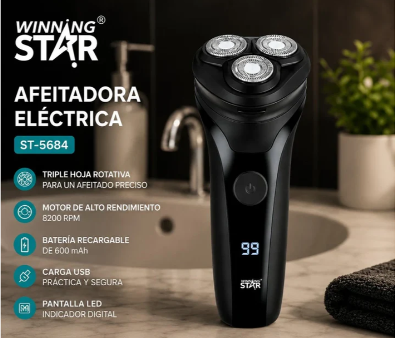Afeitadora Eléctrica Recargable Winning Star ST-5684