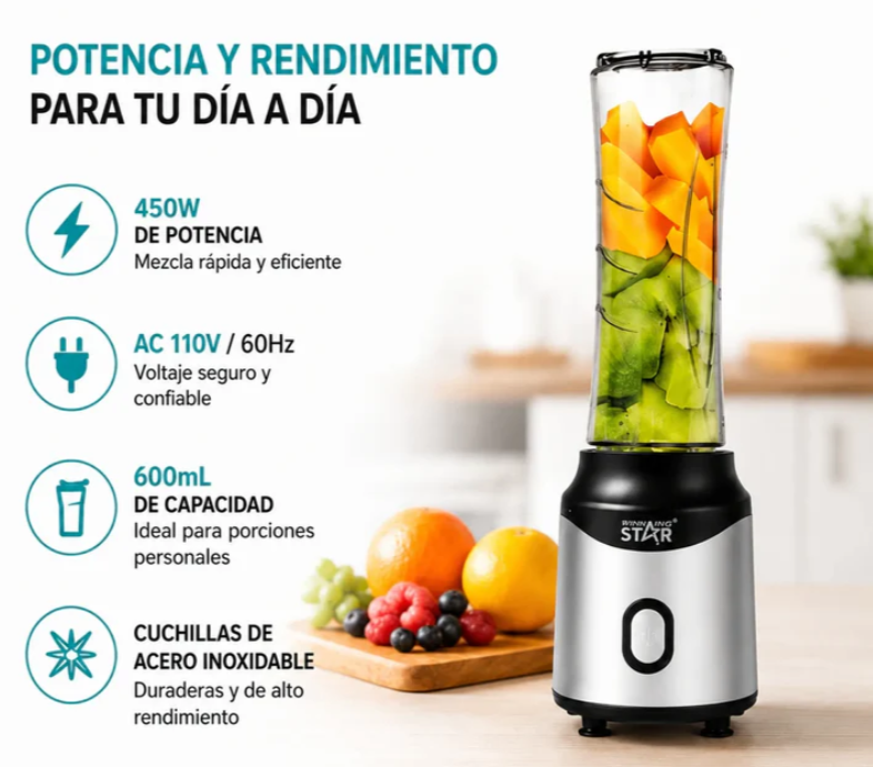 Licuadora Personal Portátil Winning Star ST-2091