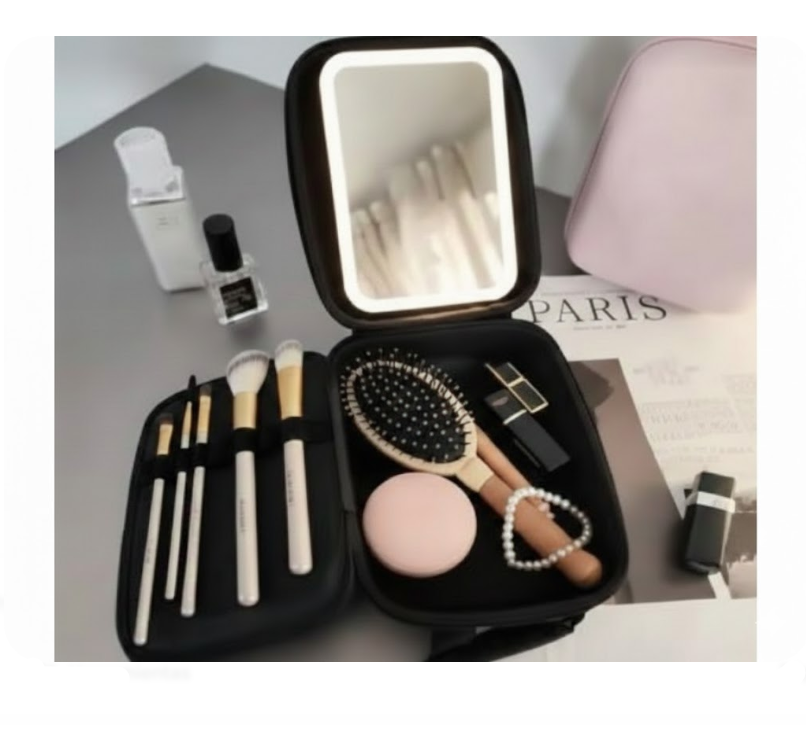 Maletín Organizador Pequeño De Maquillaje Profesional Con Espejo