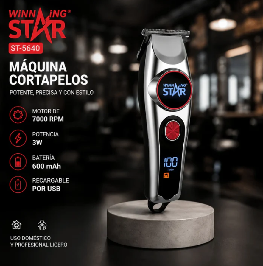 Máquina Peluquera Winning Star Con Pantalla LED ST-5640