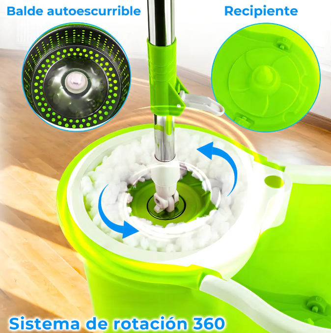 Trapero Giratorio 360° Con Balde PRLA-883