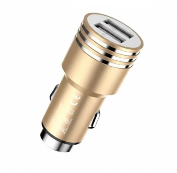 Cargador P/carro Pzx Adaptador De Carga 2 Entradas Usb C906
