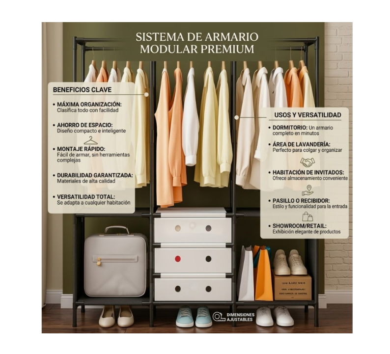 Closet De Lujo 3 Cuerpos PRLA-500