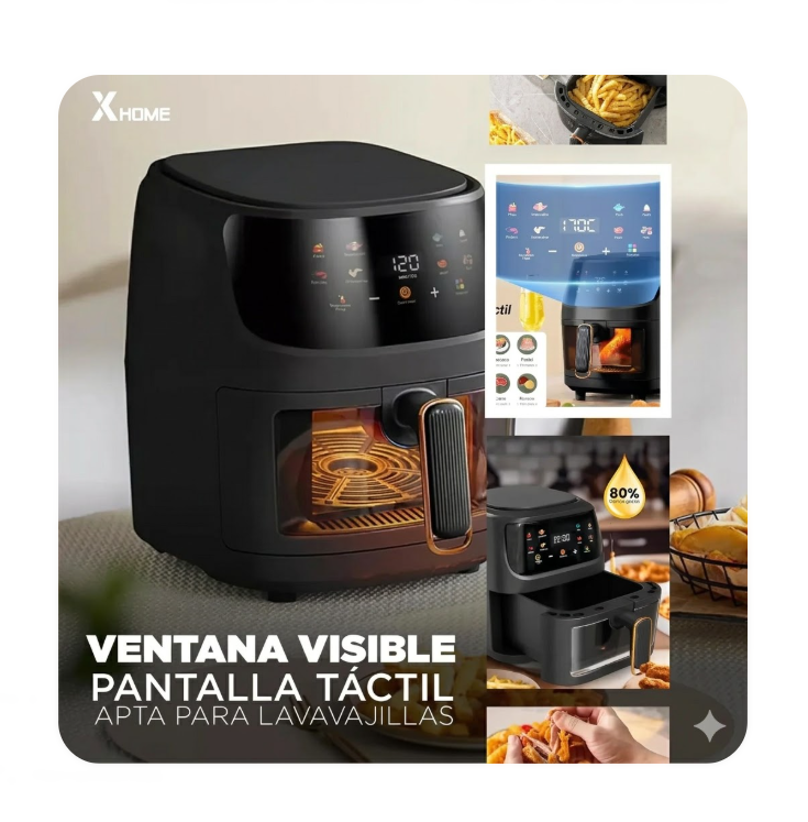 Freidora De Aire X-Home Master Chef De 12L 2600W Ultra-Ventana