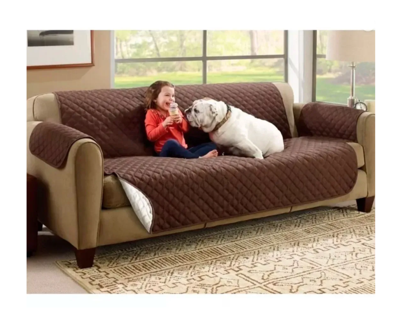 Forro Protector Para Sofá Doble Faz Cubre Sofá 3 Puestos Lavable