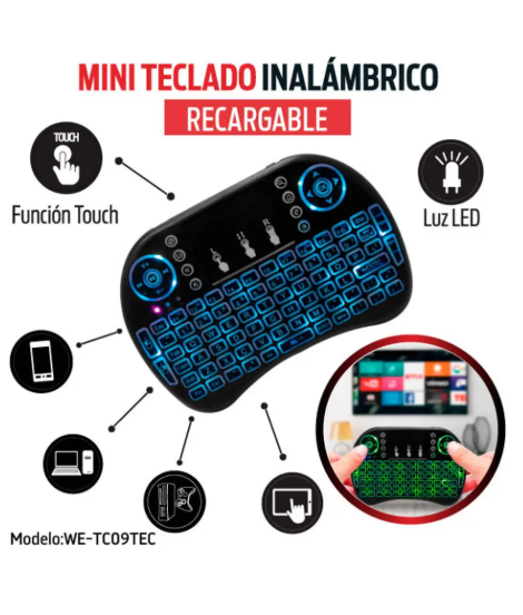 Mini Teclado Inalámbrico Universal Keyboard Retroiluminado