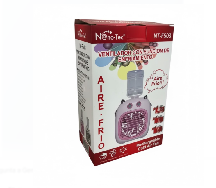 Ventilador Con Función De Enfriamiento Recargable Rosado Ref:NT-F503