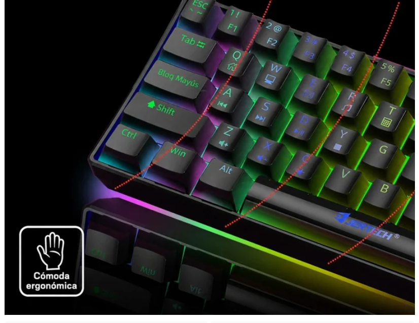 Teclado Mecánico Gamer Retroiluminado Alámbrico Tipo C Jertech JK540