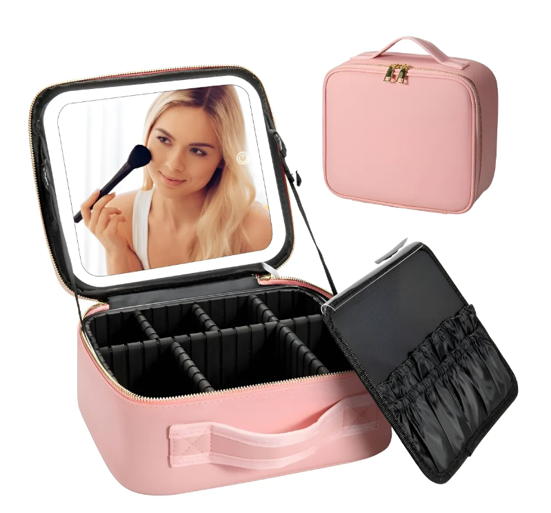 Cosmetiquera Con Espejo Y Luz Led