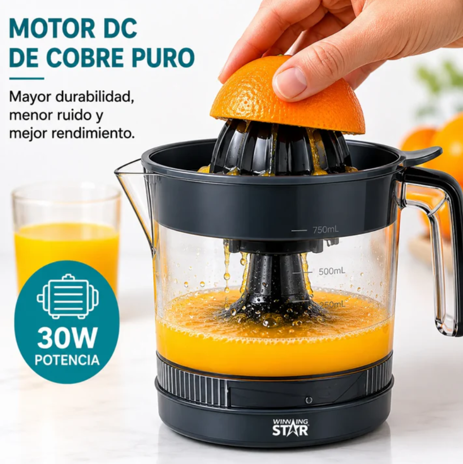Exprimidor Eléctrico Winning Star 750ml Con Extracción Automática ST-2093