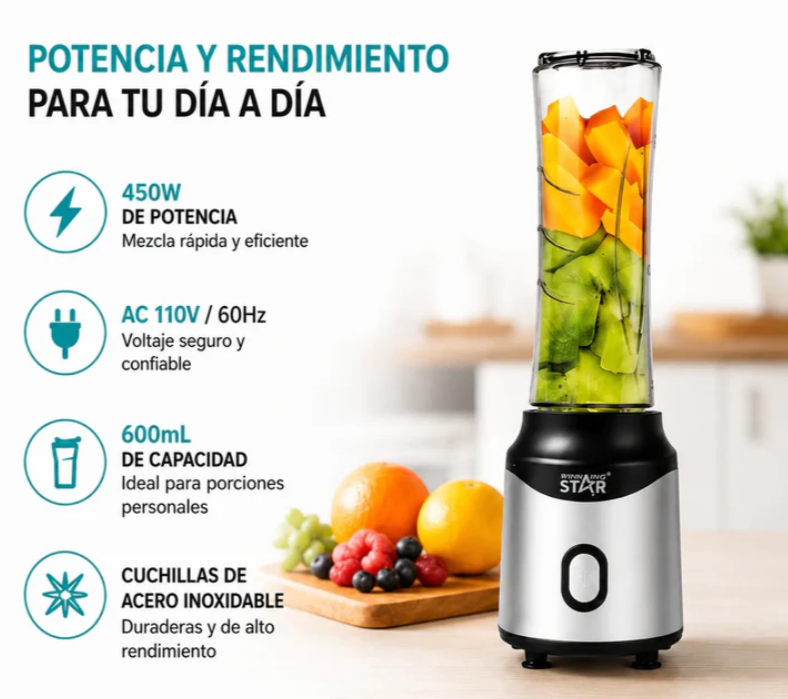 Licuadora Personal Portátil Winning Star ST-2091