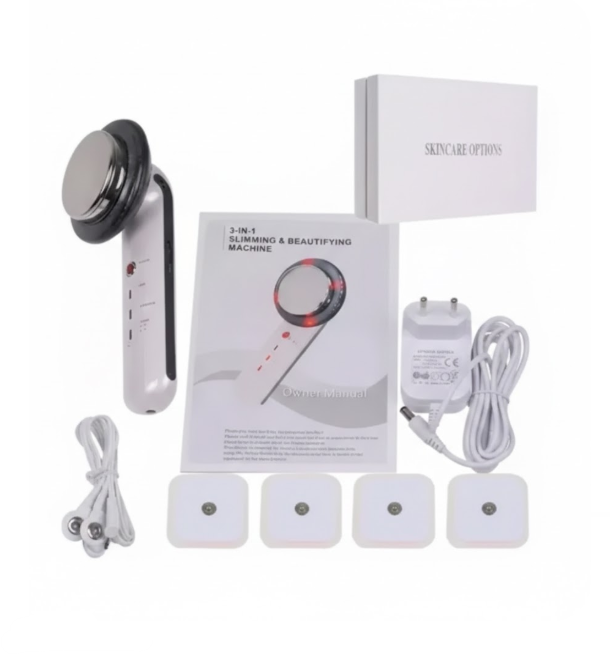 Masajeador Ultrasonido Infrarrojo 3 En 1 Portátil Color Blanco 110V
