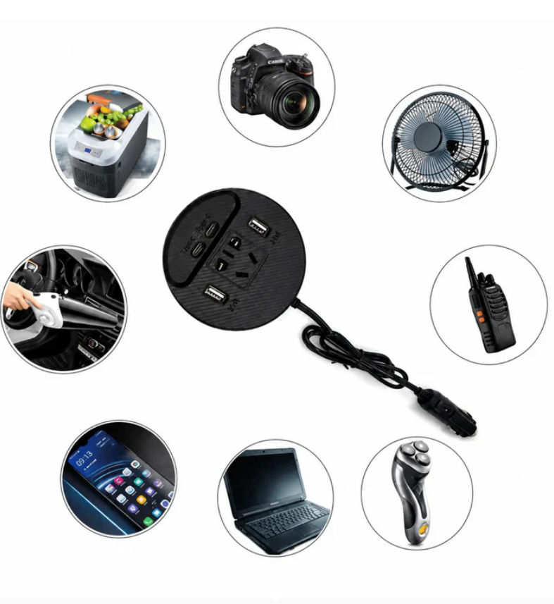 Inversor De Corriente Automotriz 150W Con USB Y Tipo C Baihuo City MY-7426