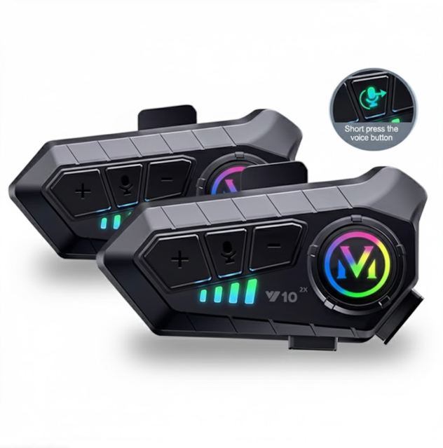 Intercomunicador Bluetooth Para Casco De Moto Ref:Y10 2X 2Unidades