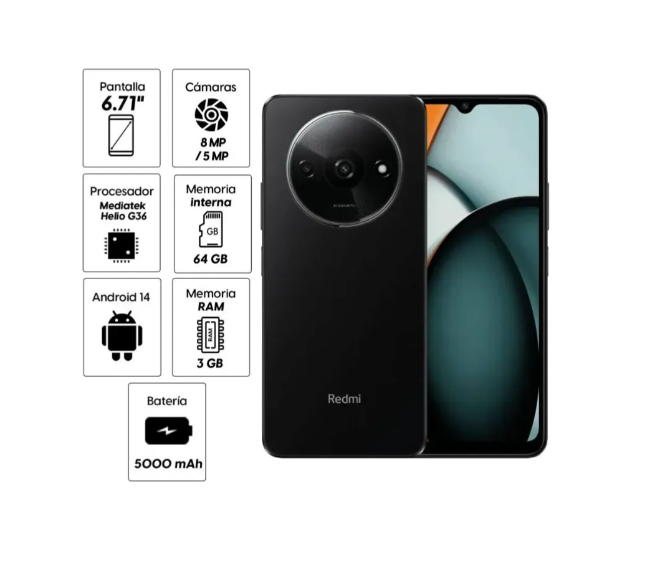 Celular Redmi Xiaomi A3 3GB 64GB Negro