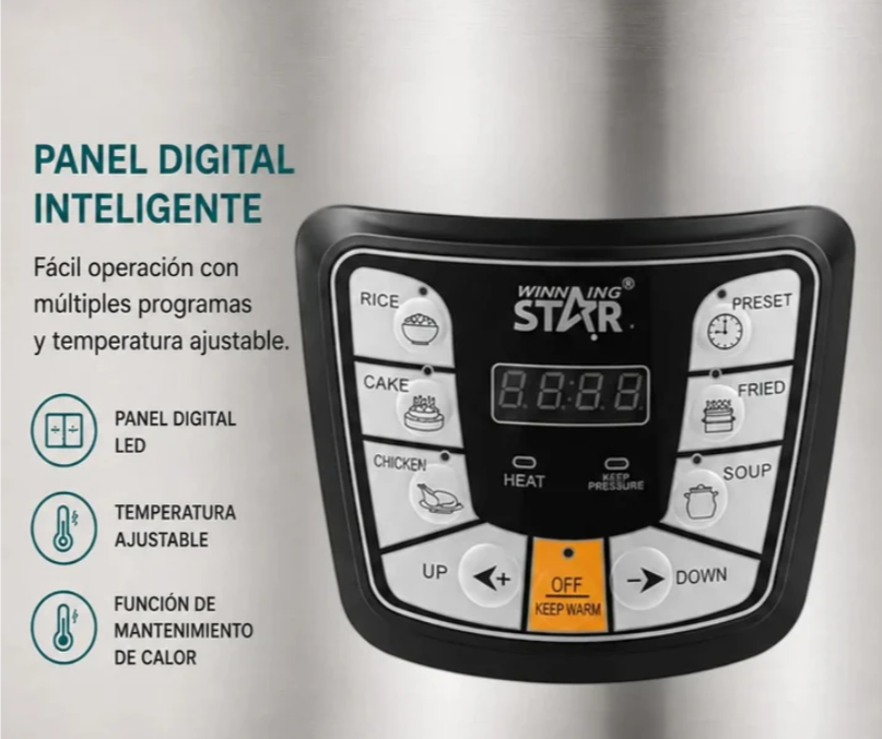 Olla Multifuncional Eléctrica Winning Star 6L ST-2001
