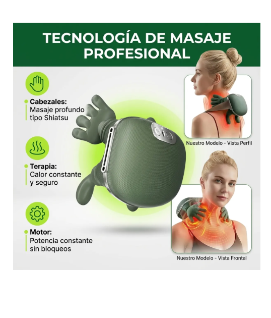 Masajeador Eléctrico Cervical Manos Tortuga Portátil