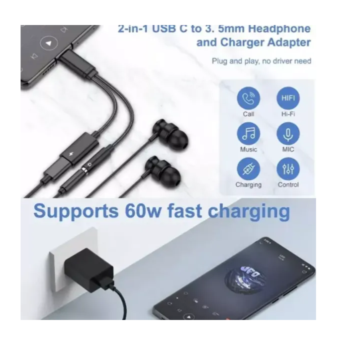 Adaptador OTG-TYPEC 3.5mm RAM-OT24