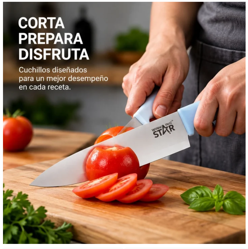 Set De Cuchillos De Cocina 8 Piezas Winning Star ST-7803