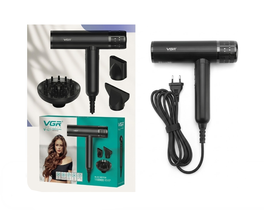 Secador De Cabello Vgr V-427 Negro