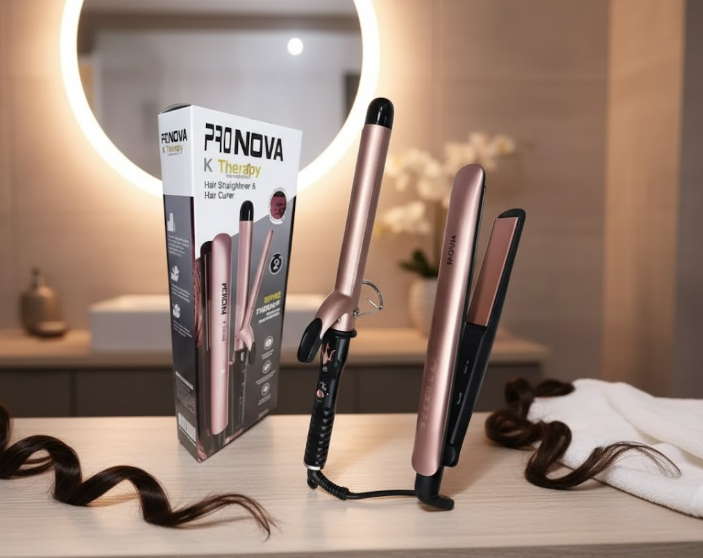 Combo Para Cabello Plancha Con Pinza Rizadora ProNova Ref:2603