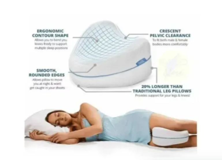 Almohada Para Piernas-Rodillas Cojín Ortopédico Ergonómico Color Blanco