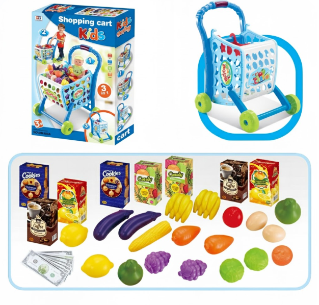 Carro De Mercado Juguete Carrito De Compras Con Mercado
