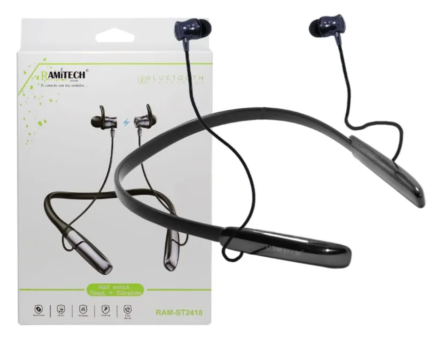 Audífonos Ramitech De Cuellera Con Conexión Bluetooth RAM-ST2418