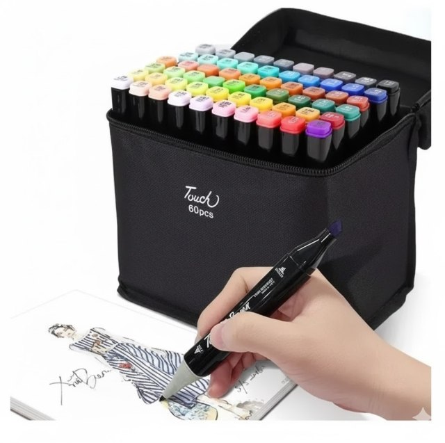 Kit X 60 Marcadores Artísticos De Doble Punta Dibujar