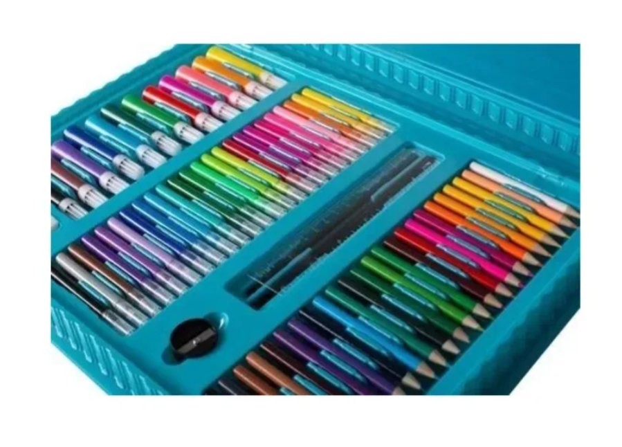 Set Kit Arte Niños Maleta Crayon Acuarela Plumon 208 Piezas