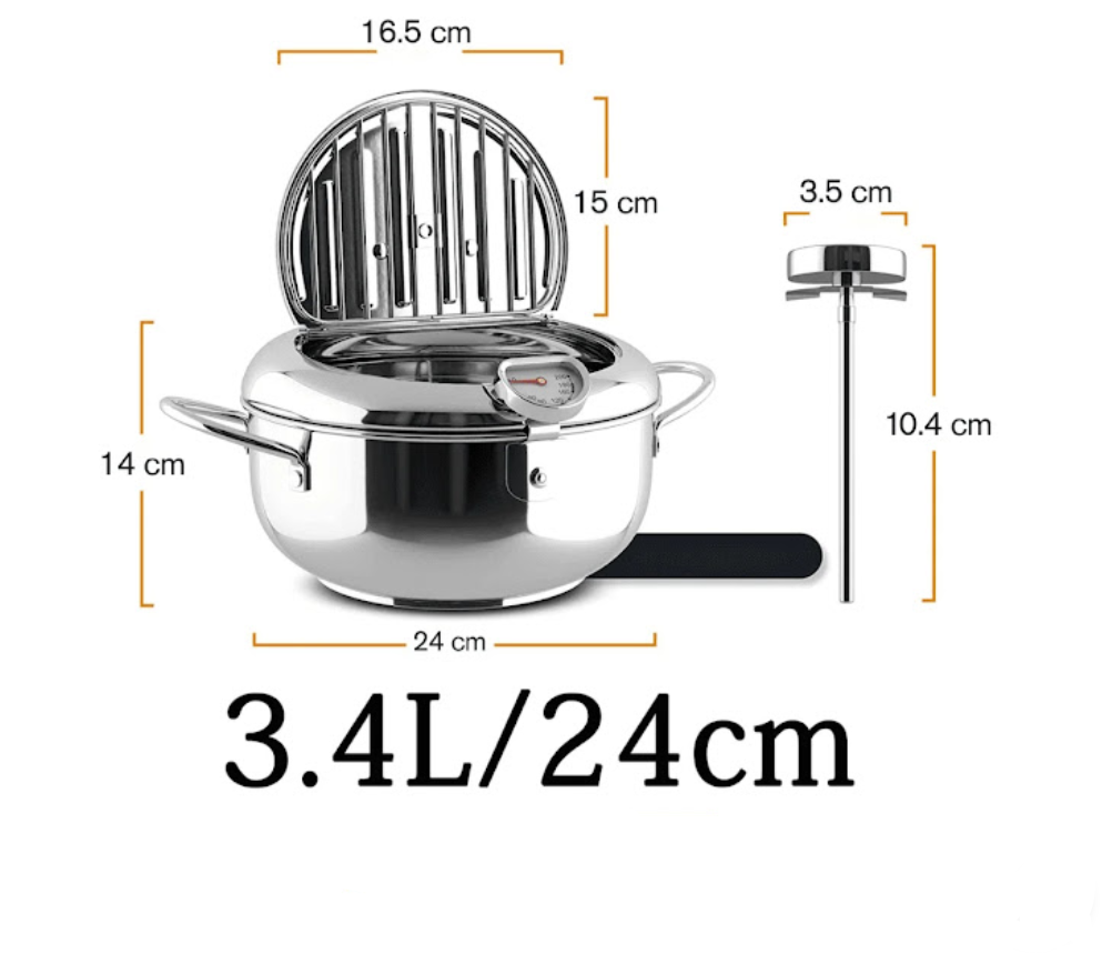 Olla Freidora Japonesa De Acero Inoxidable HK024