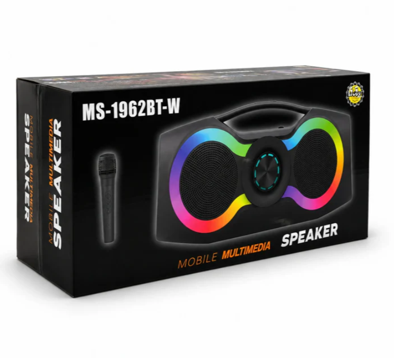 Parlante Bluetooth Portátil Doble 6.5 Pulgadas RGB MS-1962BT-W