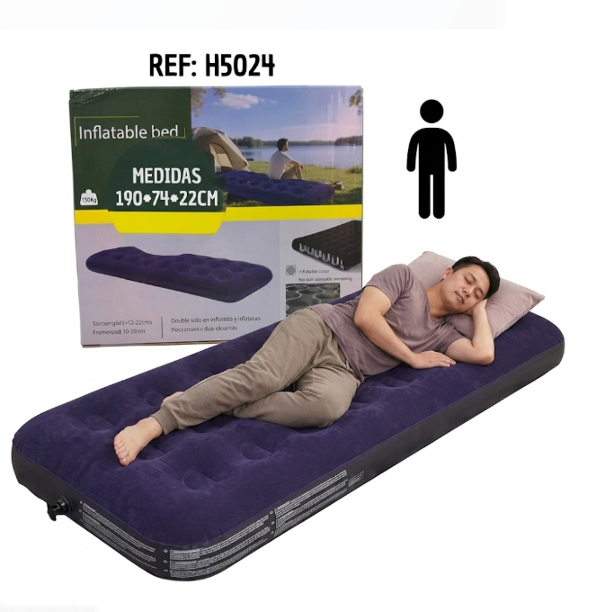 Colchón Inflable Camping Sencillo Para Una Persona H5032