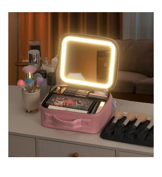 Cosmetiquera Con Espejo Y Luz Led