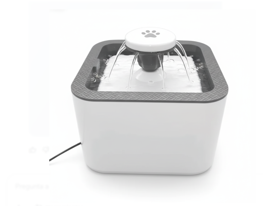 Bebedero Para Mascotas, Fuente Automática De Agua Para Gatos Y Perros Color Blanco