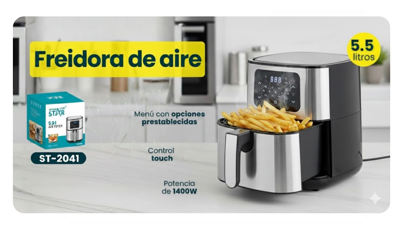 Olla Freidora De Aire Con Capacidad 5.5L ST-2041