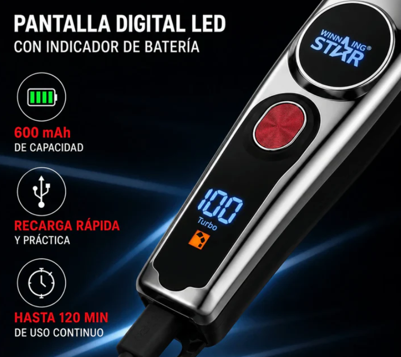 Máquina Peluquera Winning Star Con Pantalla LED ST-5640