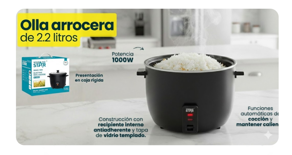 Olla Arrocera Con Capacidad de 2.2L ST-2000