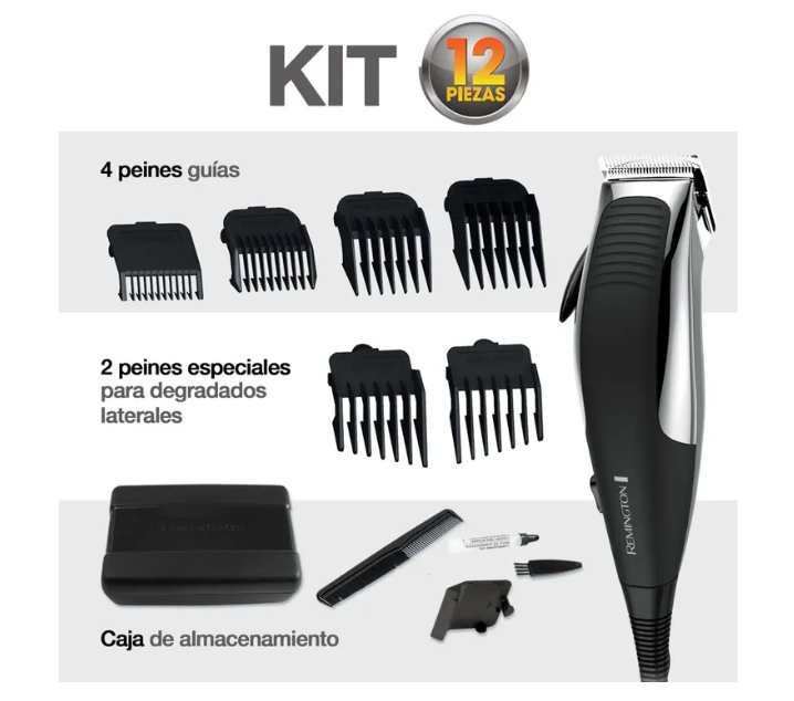 Kit Recortadora REMINGTON HC1080A-110F 12 piezas