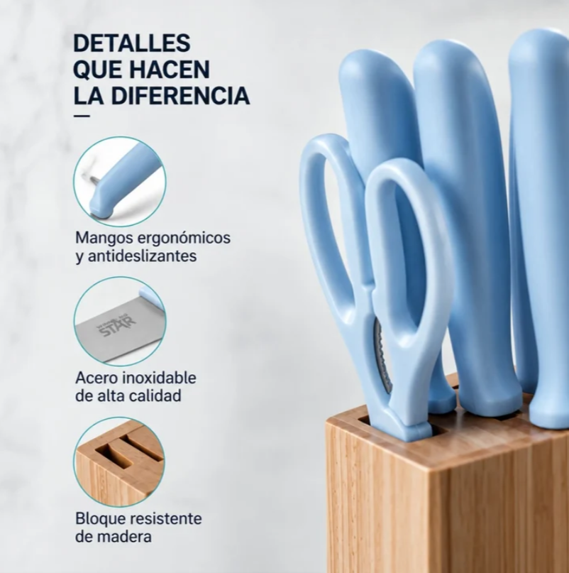 Set De Cuchillos De Cocina 8 Piezas Winning Star ST-7803