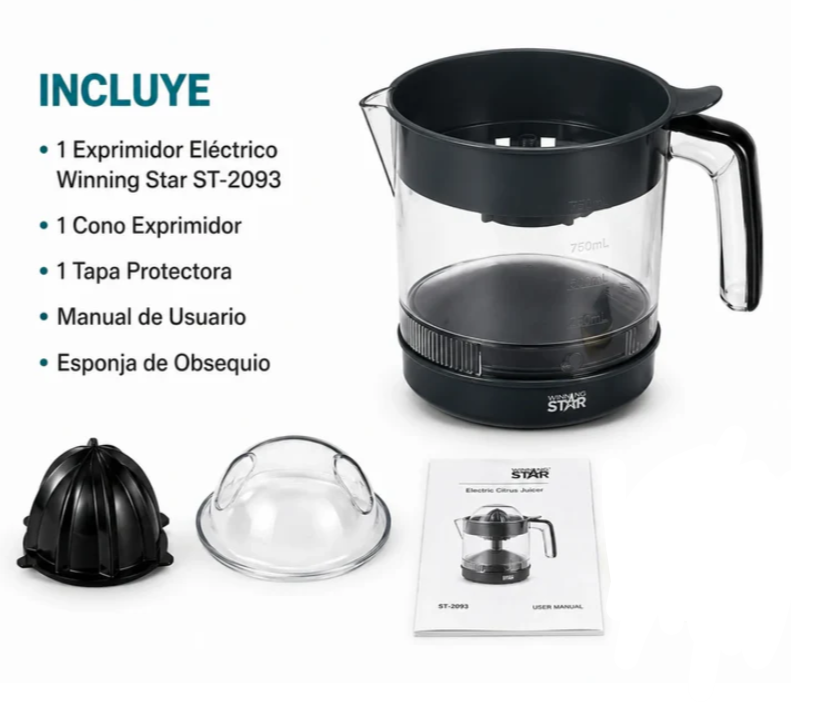 Exprimidor Eléctrico Winning Star 750ml Con Extracción Automática ST-2093