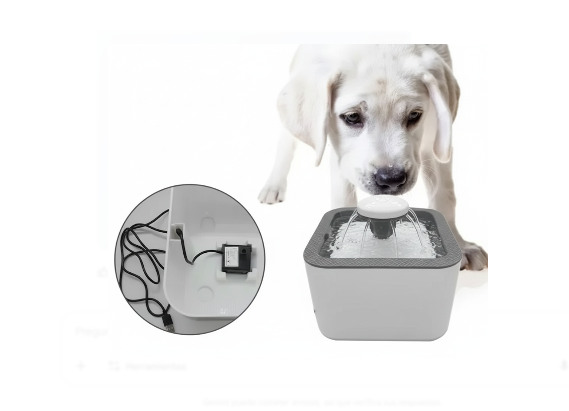 Bebedero Para Mascotas, Fuente Automática De Agua Para Gatos Y Perros Color Blanco