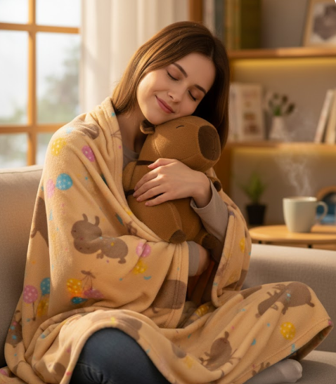 Peluche De Capibara Con Cobija Grande
