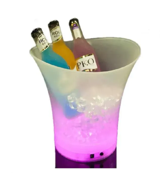 Hielera Luz Led Con Usb Recargable Botellas Cerveza Bares K-036
