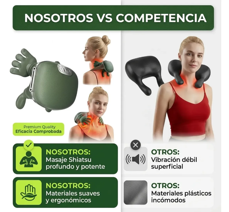 Masajeador Eléctrico Cervical Manos Tortuga Portátil