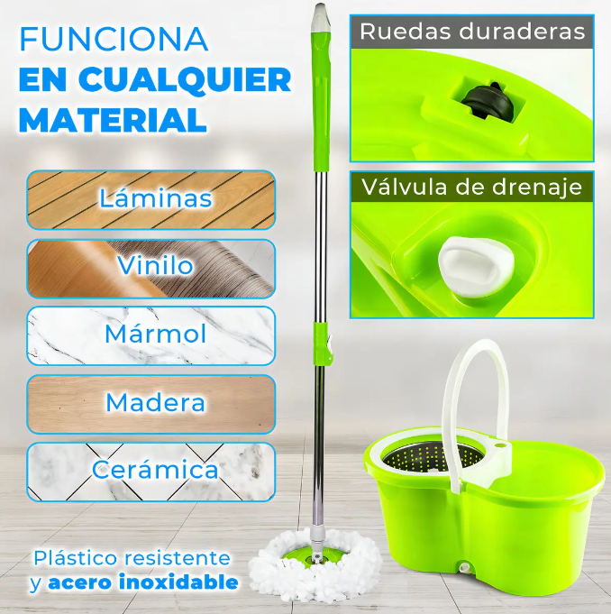 Trapero Giratorio 360° Con Balde PRLA-883
