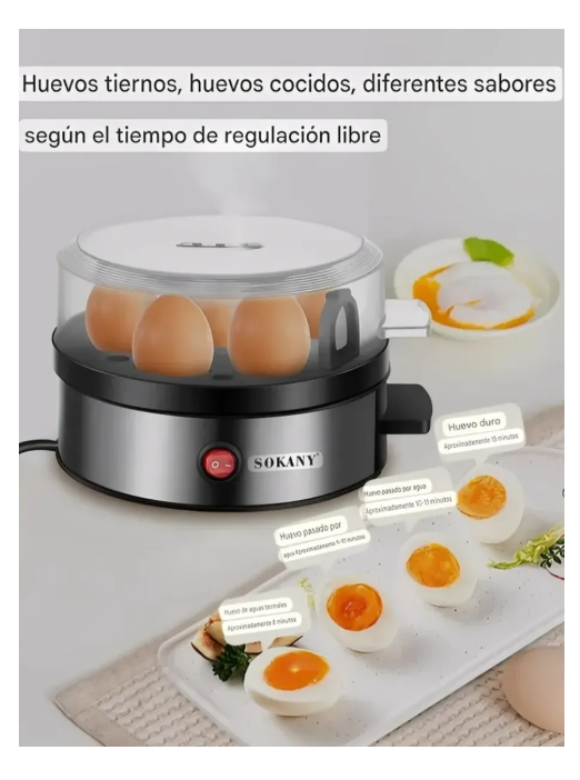 Hervidor De Huevos Y Vaporizador Eléctrico Sokany